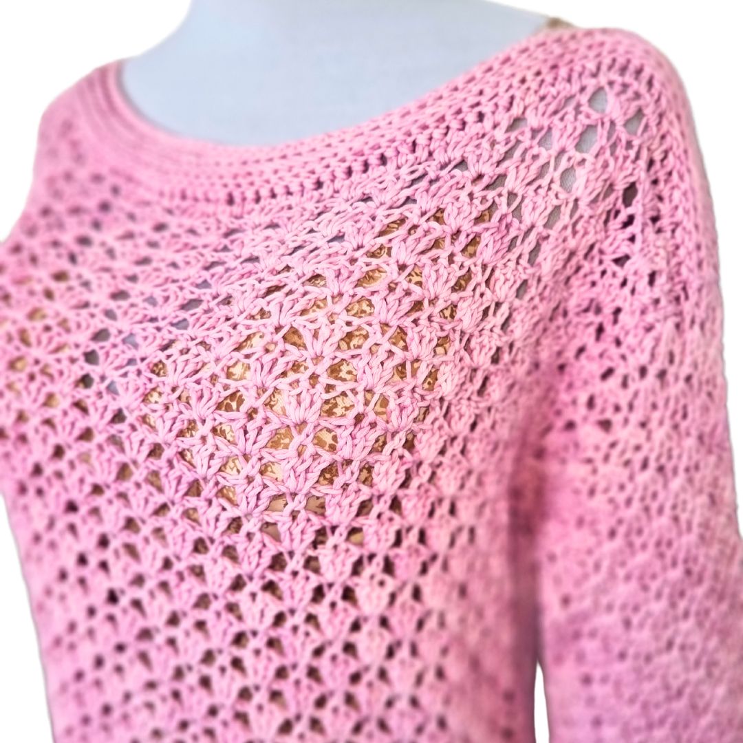 Chaleco Mujer Crochet Cuello Bote Tejido a Mano