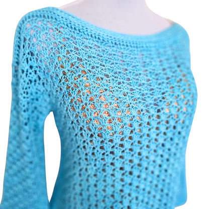 Chaleco Mujer Crochet Cuello Bote Tejido a Mano