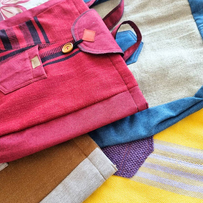 Mochila Amarillo/Negro Tejida a Telar