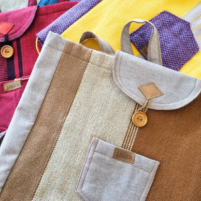 Mochila Beige/Café Tejida a Telar