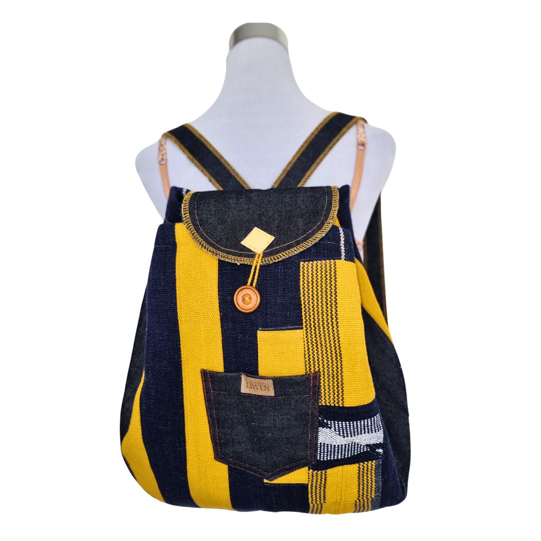 Mochila Amarillo/Negro Tejida a Telar