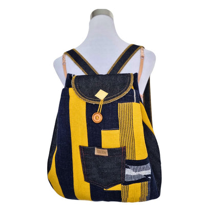 Mochila Amarillo/Negro Tejida a Telar
