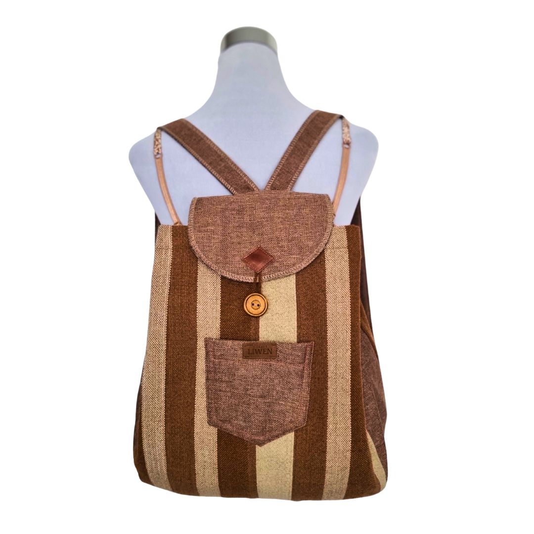 Mochila Beige/Café Tejida a Telar