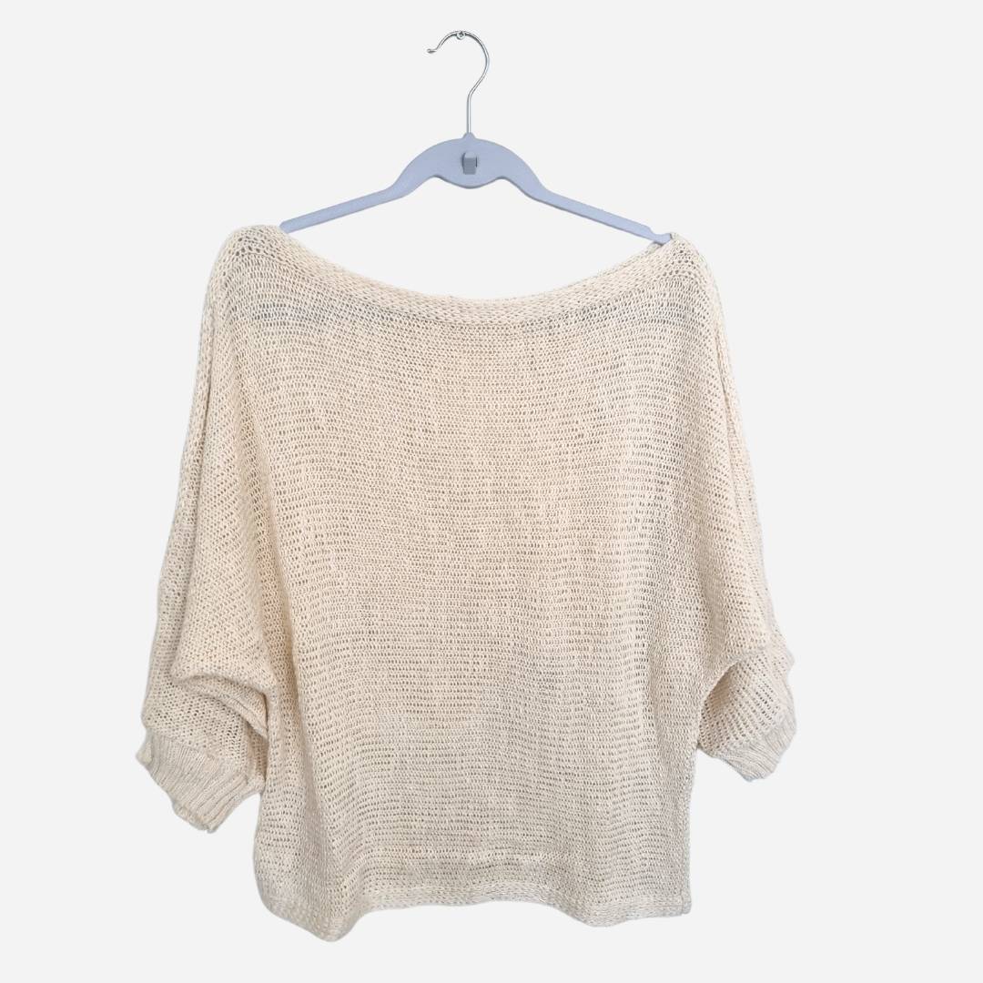 Sweater Mujer Flamé Crudo Cuello Bote Talla Única