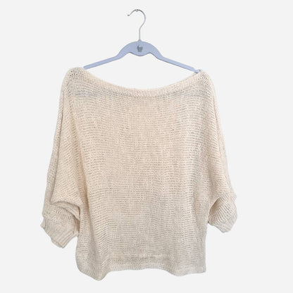Sweater Mujer Flamé Crudo Cuello Bote Talla Única