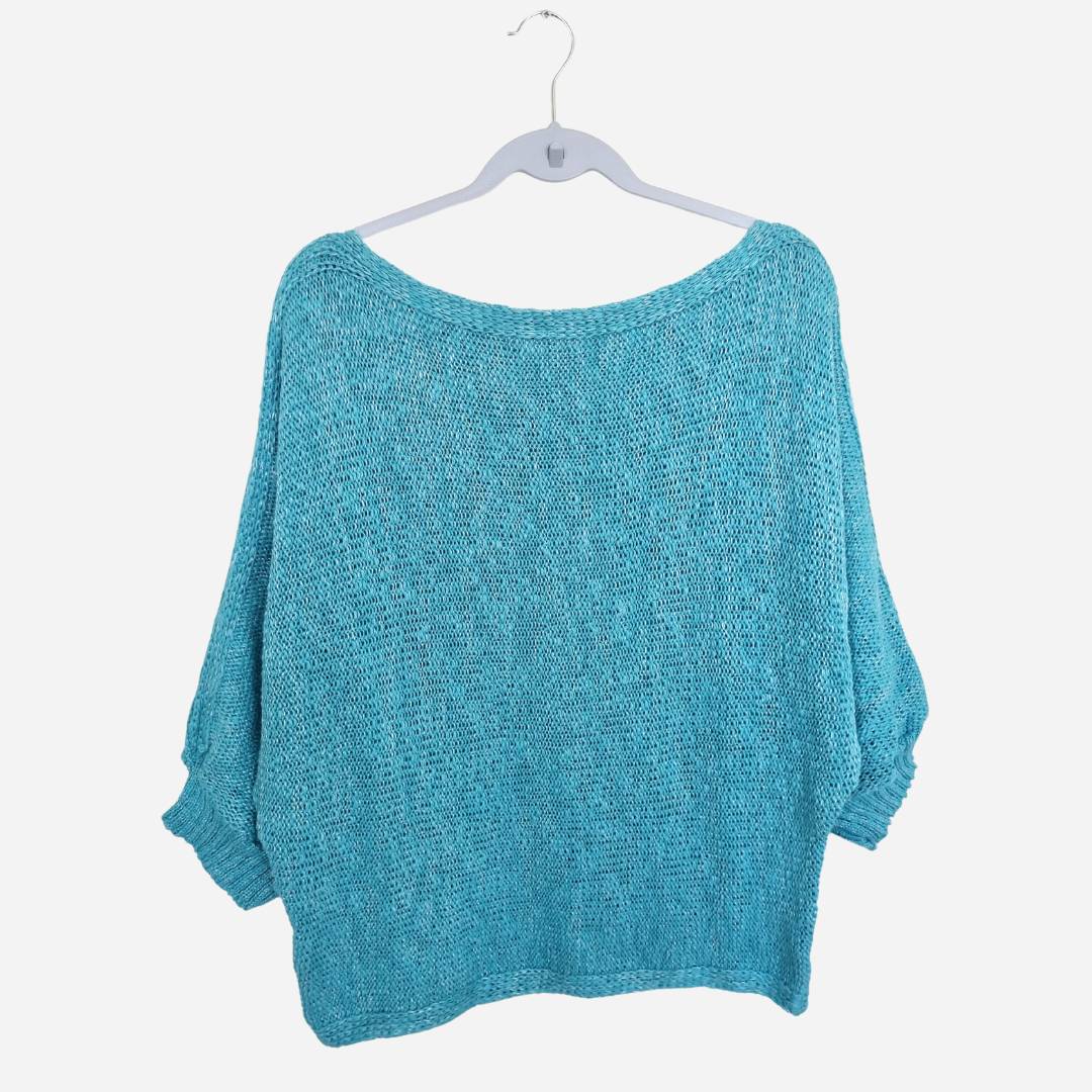Sweater Mujer Flamé Turquesa Cuello Bote Talla Única