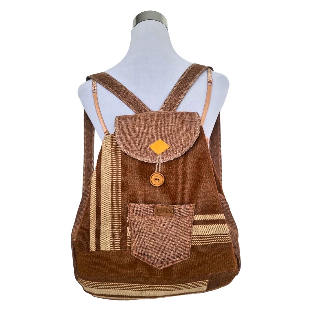 Mochila Café Tejida a Telar