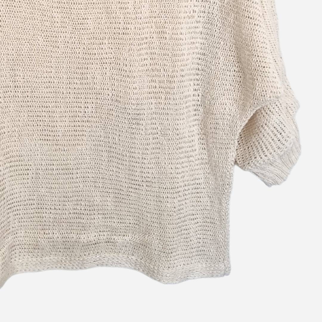 Sweater Mujer Flamé Crudo Cuello Bote Talla Única