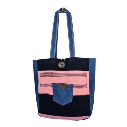 Bolso Negro/Rosado Tejido a Telar